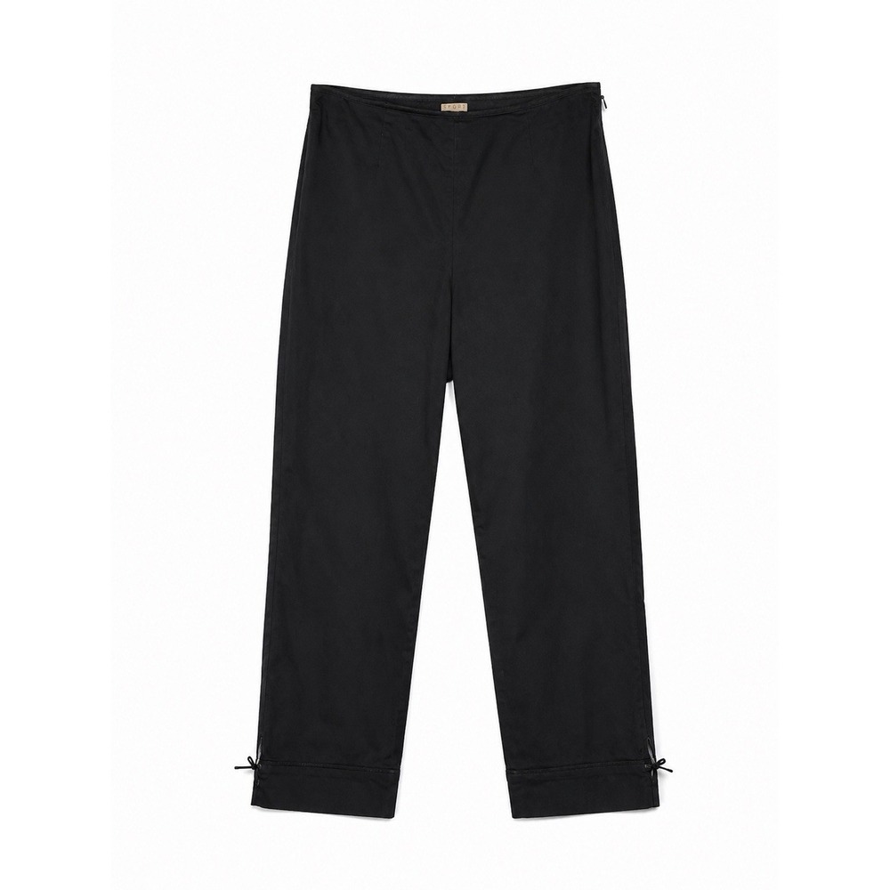 Sigrid Olsen Sport Black‎ Cropped Pants Size 14 Cotton Satin Trim Bow